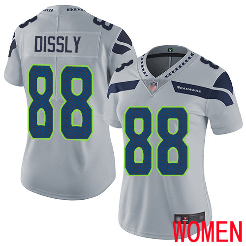 Seattle Seahawks Limited Grey Women Will Dissly Alternate Jersey NFL Football #88 Vapor Untouchable->women nfl jersey->Women Jersey